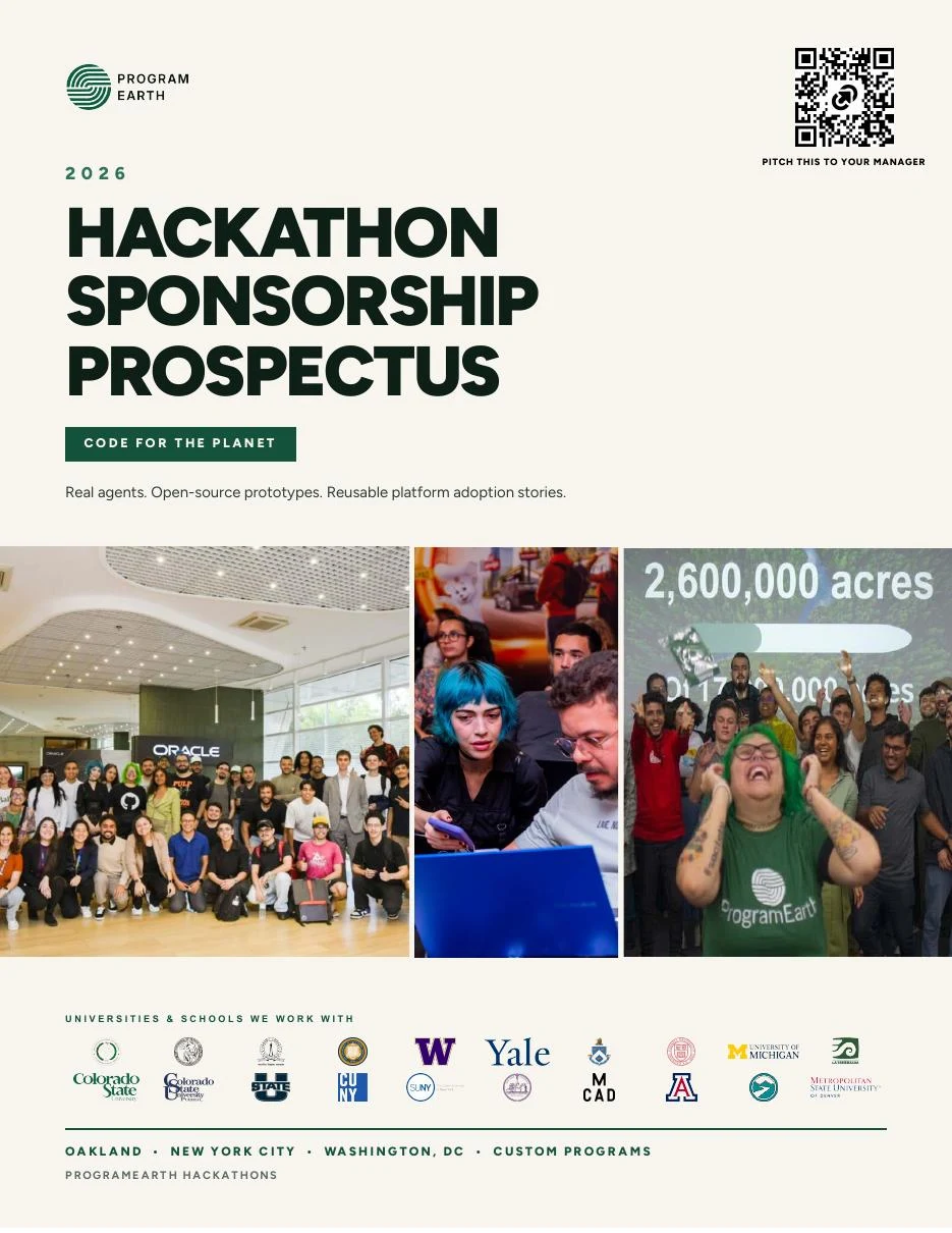 Cover of the ProgramEarth 2026 Hackathon Sponsorship Prospectus, Code for the Planet